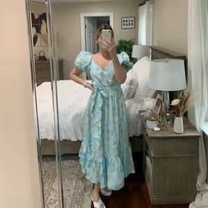 LoveShackFancy x Target collab blue floral maxi dress